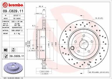 Bremžu diski BREMBO 09.C829.11 1