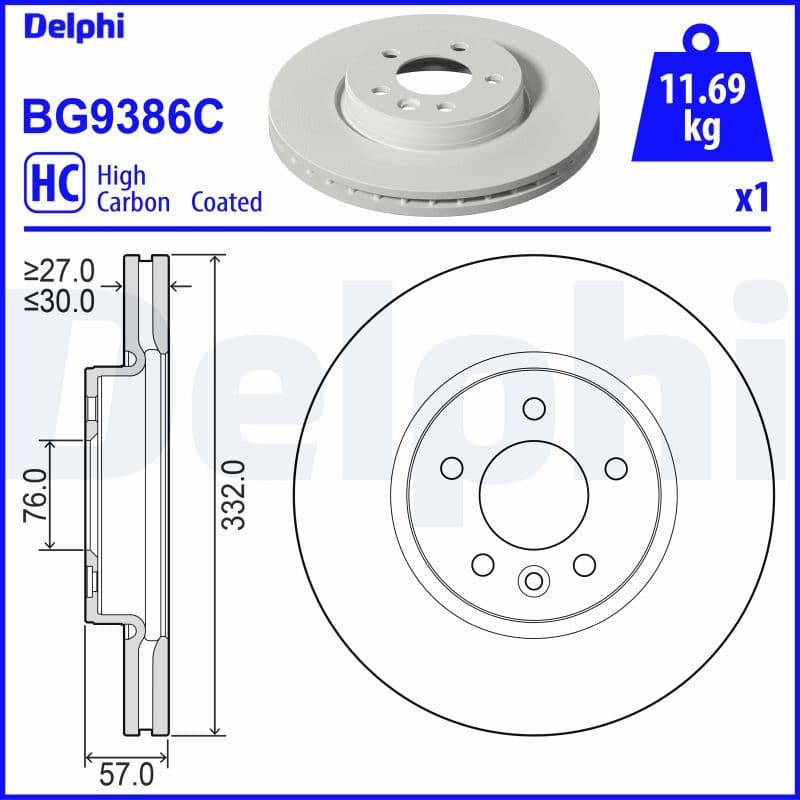 Bremžu diski DELPHI BG9386C 1