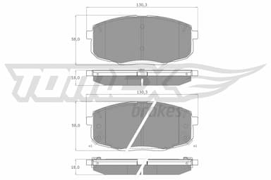 Bremžu uzliku kompl., Disku bremzes TOMEX Brakes TX 14-991 1