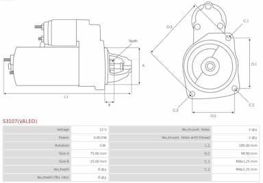 Starteris AS-PL S3107(VALEO) 5