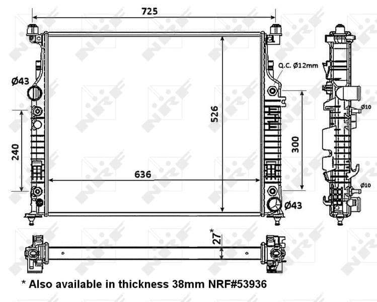 Radiators, Motora dzesēšanas sistēma NRF 56074 1