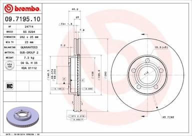 Bremžu diski BREMBO 09.7195.10 1