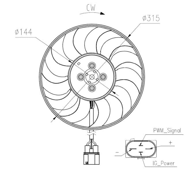 Ventilators, Motora dzesēšanas sistēma NRF 47970 1