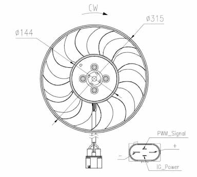 Ventilators, Motora dzesēšanas sistēma NRF 47970 1