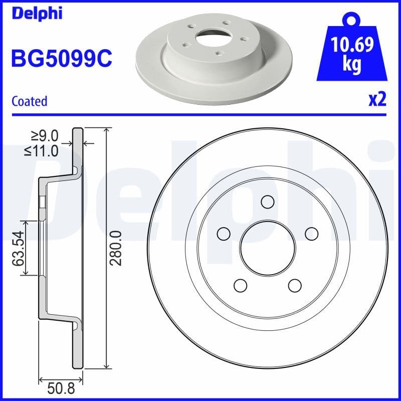 Bremžu diski DELPHI BG5099C 1