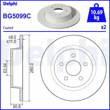 Bremžu diski DELPHI BG5099C 1