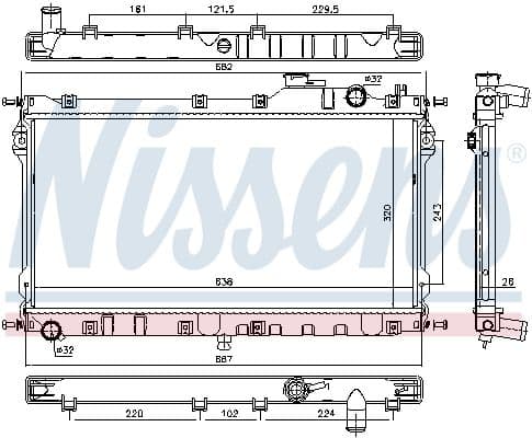 Radiators, Motora dzesēšanas sistēma NISSENS 68559 1