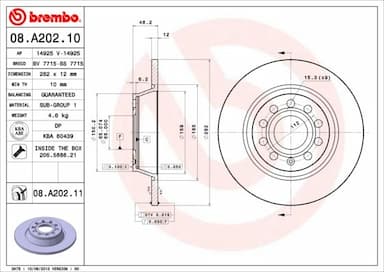 Bremžu diski BREMBO 08.A202.11 1