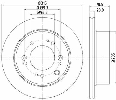 Bremžu diski HELLA 8DD 355 116-571 4