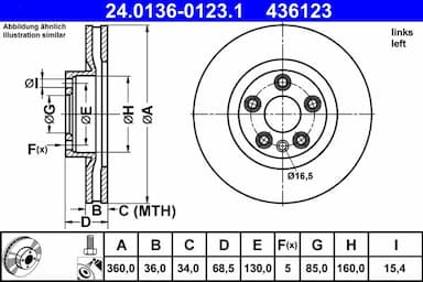 Bremžu diski ATE 24.0136-0123.1 1