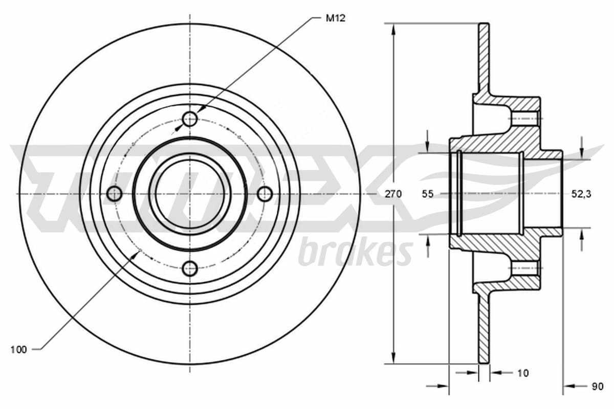 Bremžu diski TOMEX Brakes TX 73-601 1