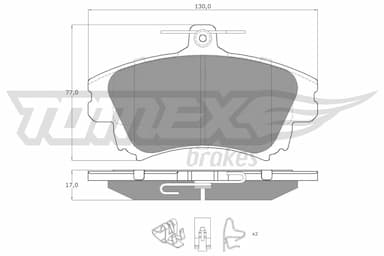 Bremžu uzliku kompl., Disku bremzes TOMEX Brakes TX 14-03 1