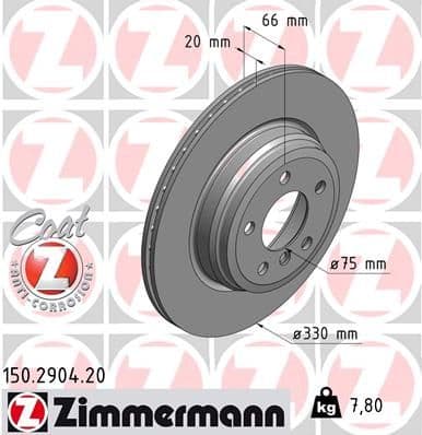 Bremžu diski ZIMMERMANN 150.2904.20 1