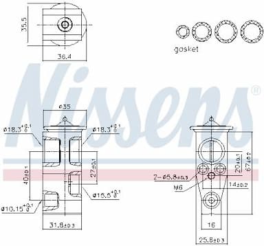 Izplešanās vārsts, Gaisa kond. sistēma NISSENS 999444 1