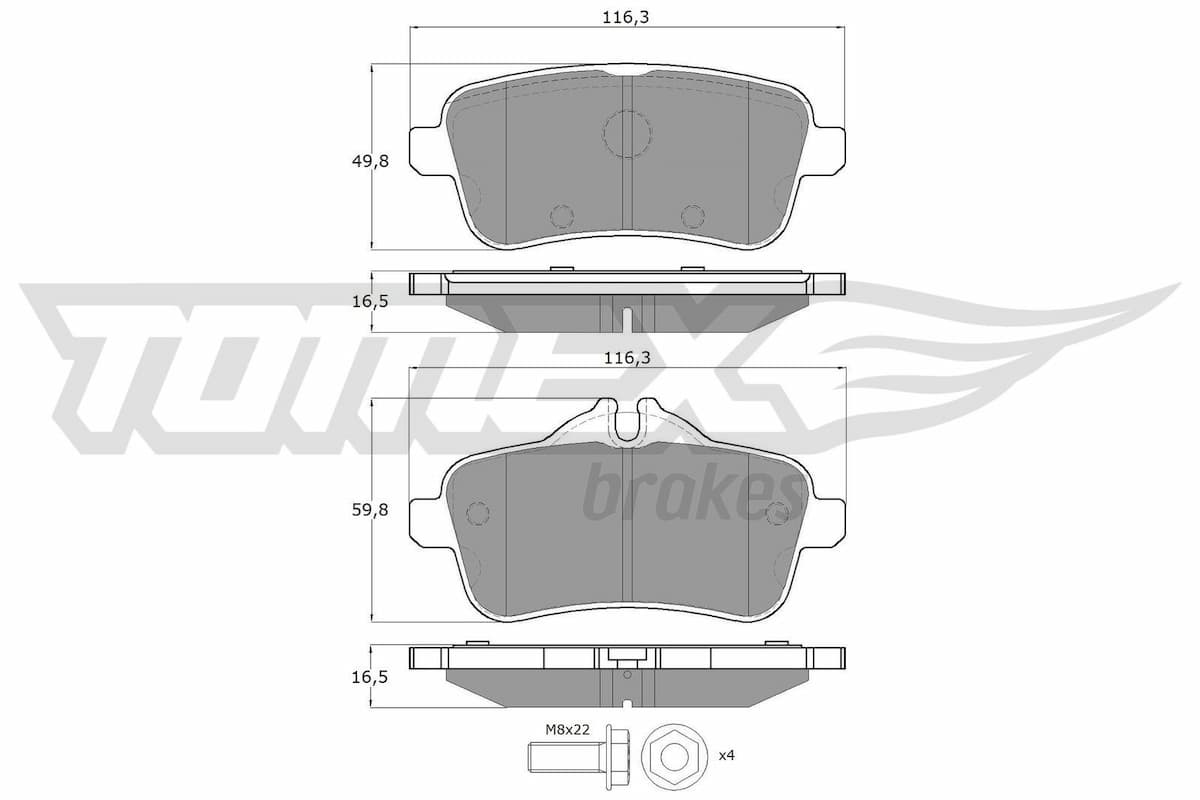 Bremžu uzliku kompl., Disku bremzes TOMEX Brakes TX 18-79 1