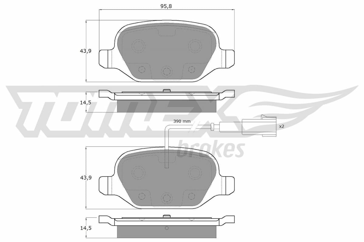 Bremžu uzliku kompl., Disku bremzes TOMEX Brakes TX 12-702 1