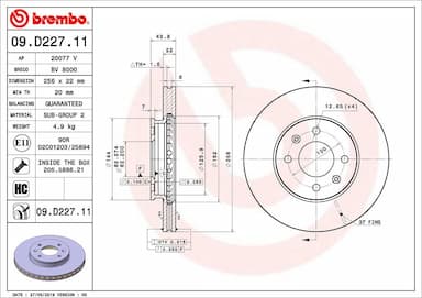 Bremžu diski BREMBO 09.D227.11 1