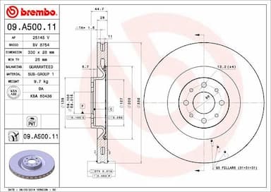 Bremžu diski BREMBO 09.A500.11 1