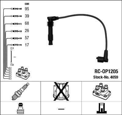 Augstsprieguma vadu komplekts NGK 4059 1