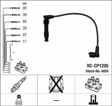 Augstsprieguma vadu komplekts NGK 4059 1