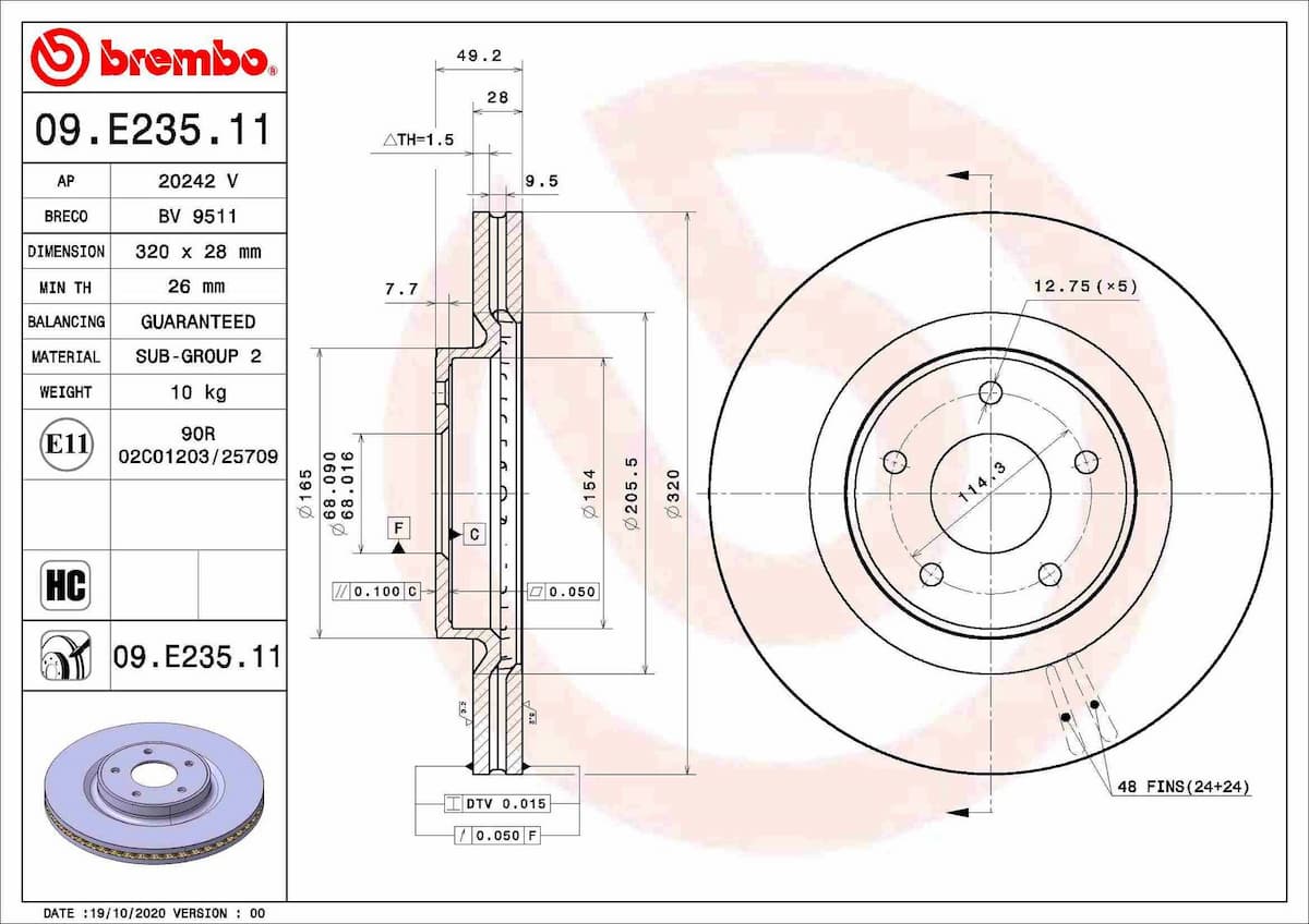 Bremžu diski BREMBO 09.E235.11 1