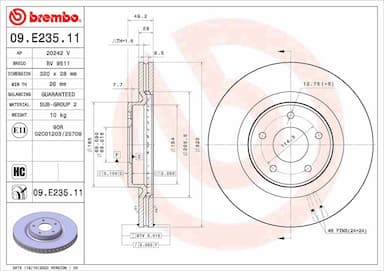 Bremžu diski BREMBO 09.E235.11 1