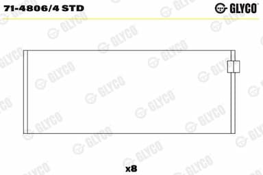 Klaņa gultnis GLYCO 71-4806/4 STD 1