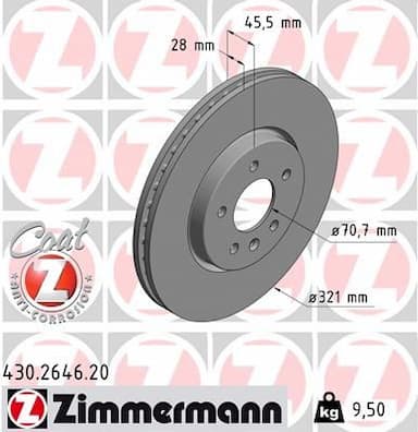 Bremžu diski ZIMMERMANN 430.2646.20 1