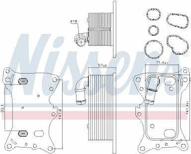 Eļļas radiators, Motoreļļa NISSENS 91198 6