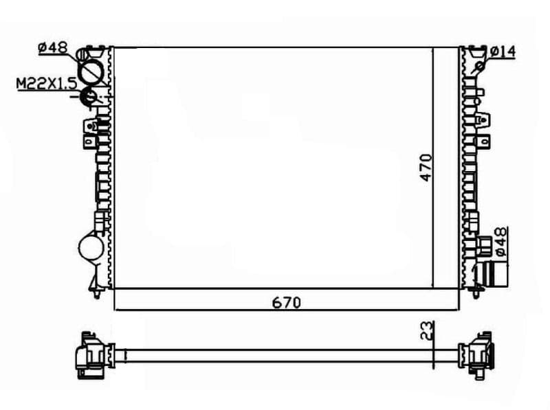 Radiators, Motora dzesēšanas sistēma NRF 58958A 1