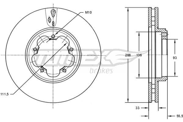 Bremžu diski TOMEX Brakes TX 73-11 1