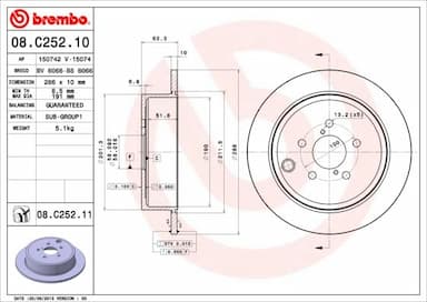 Bremžu diski BREMBO 08.C252.11 1