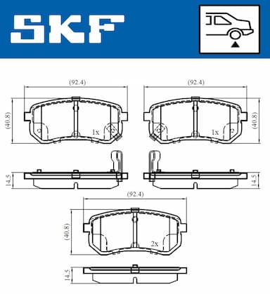 Bremžu uzliku kompl., Disku bremzes SKF VKBP 90276 A 2