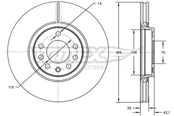 Bremžu diski TOMEX Brakes TX 72-03 1