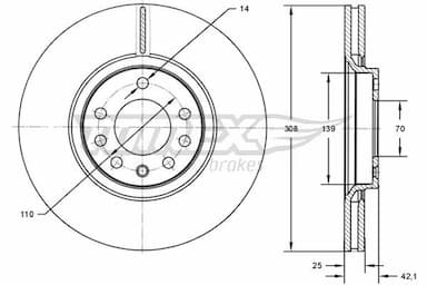 Bremžu diski TOMEX Brakes TX 72-03 1