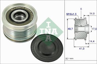 Ģeneratora brīvgaitas mehānisms INA 535 0101 10 1