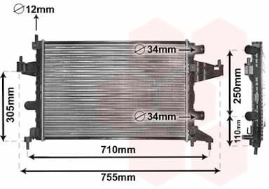 Radiators, Motora dzesēšanas sistēma VAN WEZEL 37002303 1