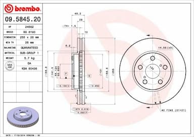 Bremžu diski BREMBO 09.5845.20 1