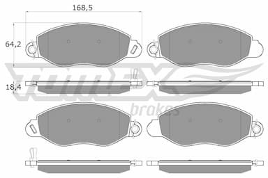 Bremžu uzliku kompl., Disku bremzes TOMEX Brakes TX 12-61 1