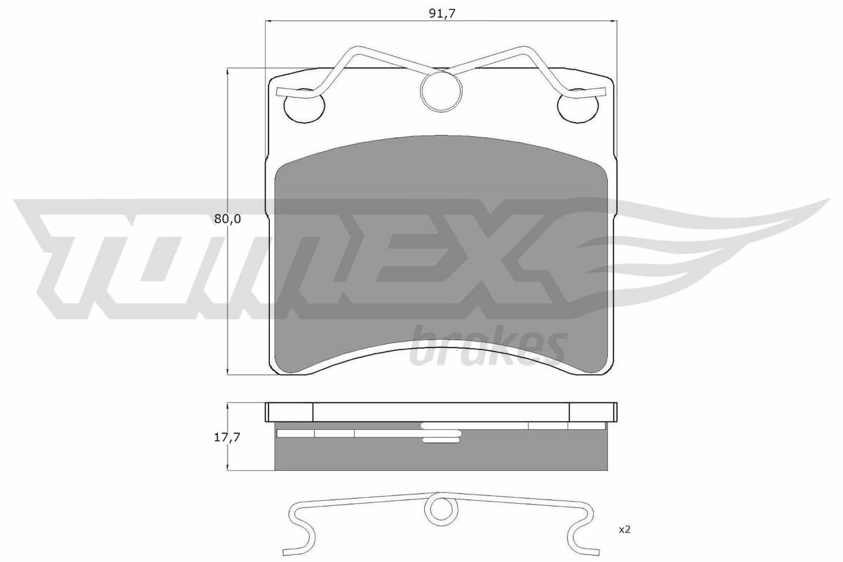 Bremžu uzliku kompl., Disku bremzes TOMEX Brakes TX 10-64 1