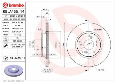 Bremžu diski BREMBO 09.A455.11 1