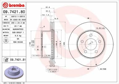 Bremžu diski BREMBO 09.7421.81 1