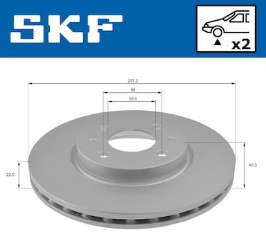 Bremžu diski SKF VKBD 80064 V2 2