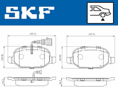 Bremžu uzliku kompl., Disku bremzes SKF VKBP 90398 E 2