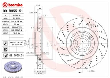 Bremžu diski BREMBO 09.B855.51 1