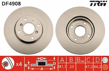 Bremžu diski TRW DF4908 1