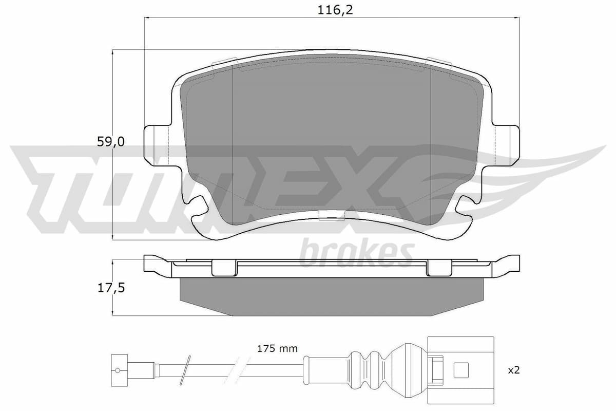 Bremžu uzliku kompl., Disku bremzes TOMEX Brakes TX 13-96 1