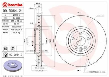 Bremžu diski BREMBO 09.D064.21 1