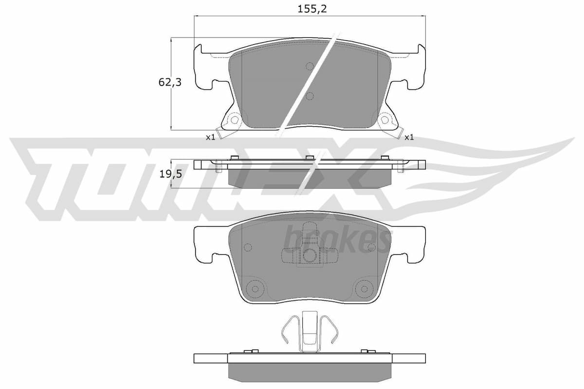 Bremžu uzliku kompl., Disku bremzes TOMEX Brakes TX 17-87 1