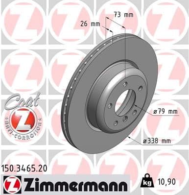 Bremžu diski ZIMMERMANN 150.3465.20 1